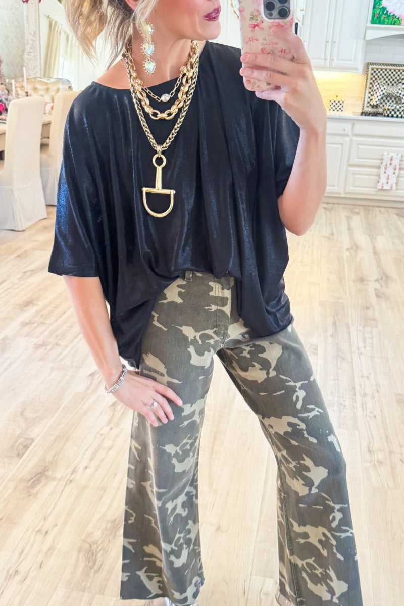 Camo High Waisted Wide Leg Pants