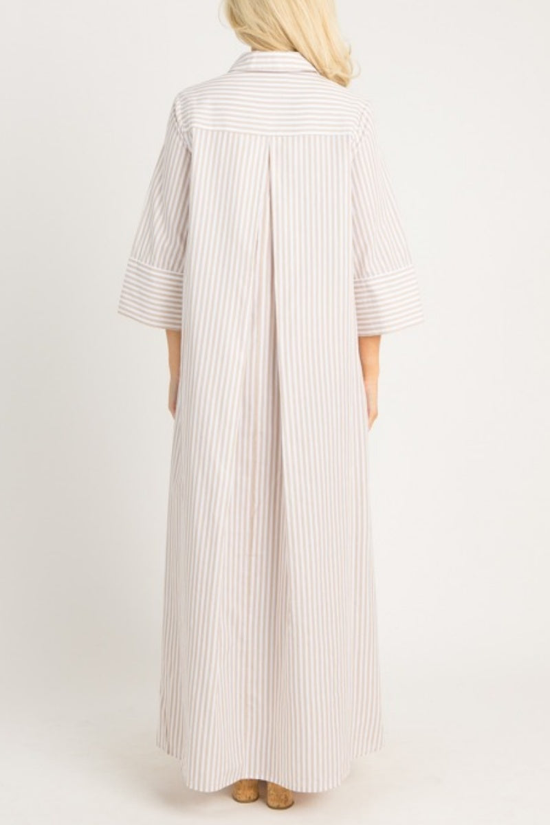 Orchid Stripe Maxi Shirt Dress