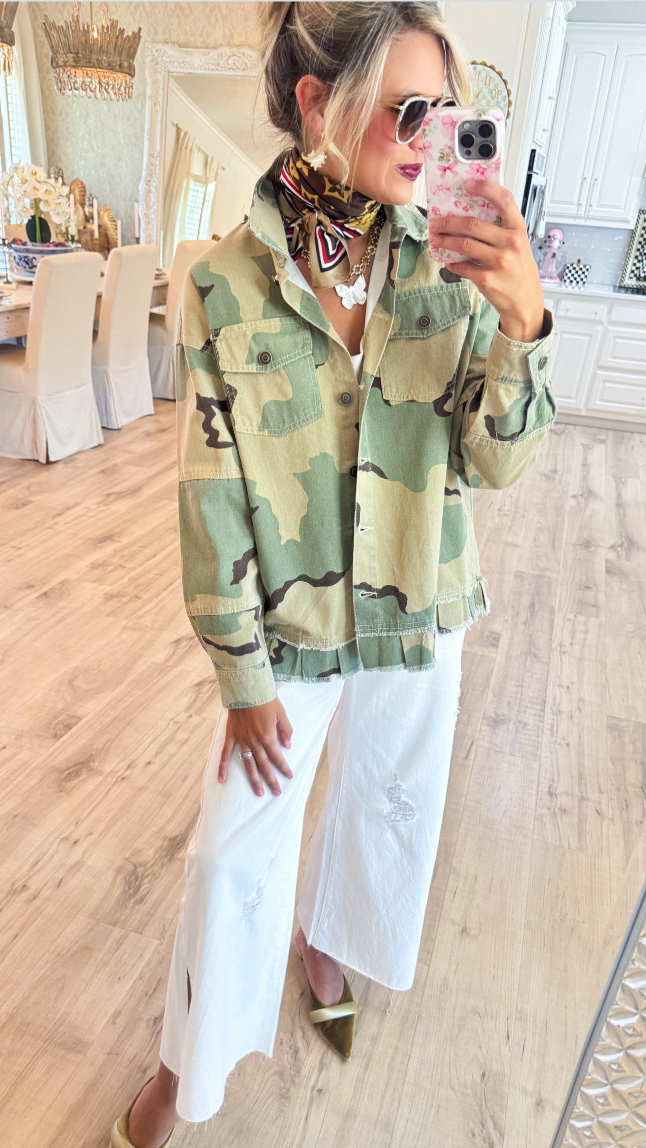 Camo Peace Patch Denim Jacket