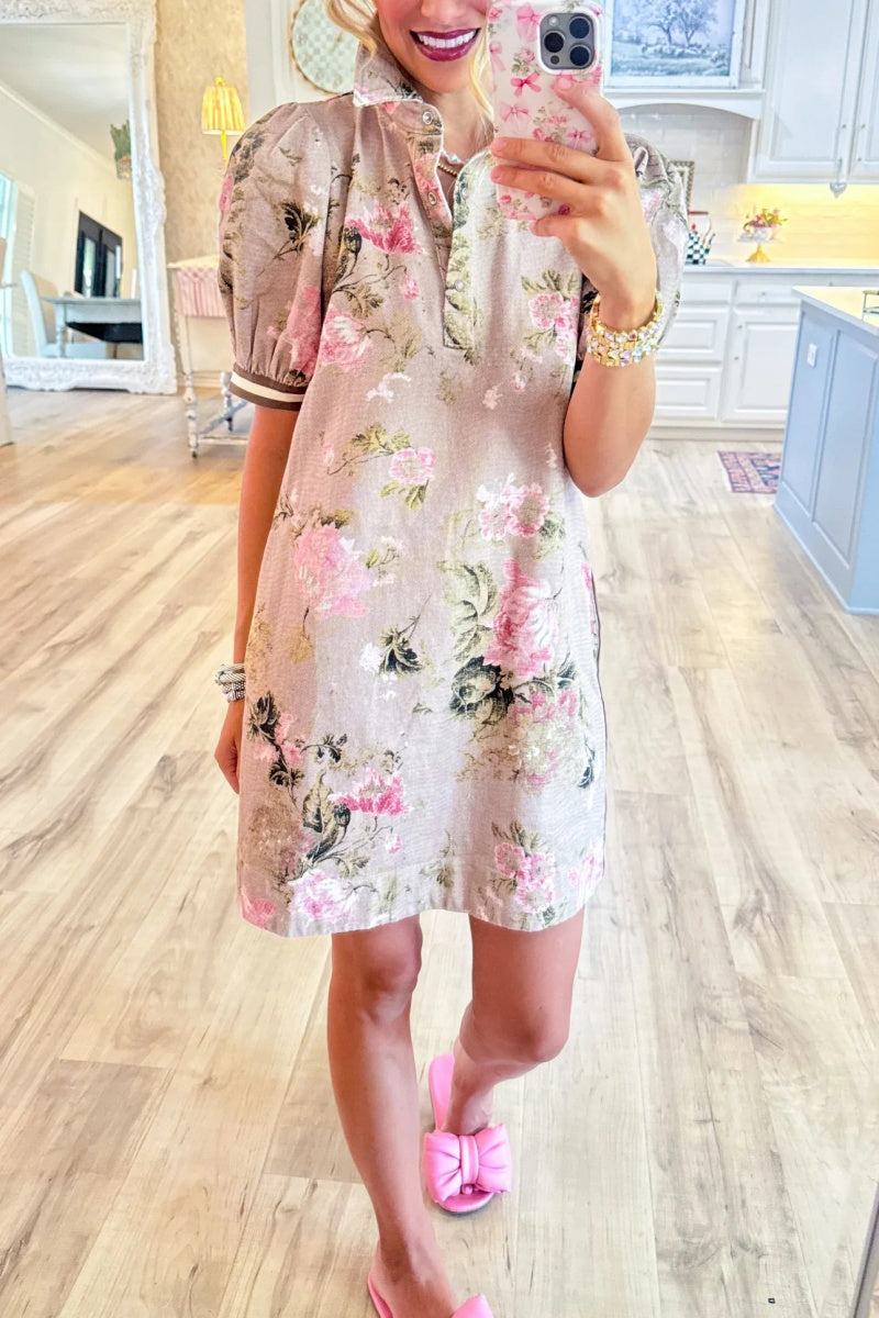 Latte Floral Dress