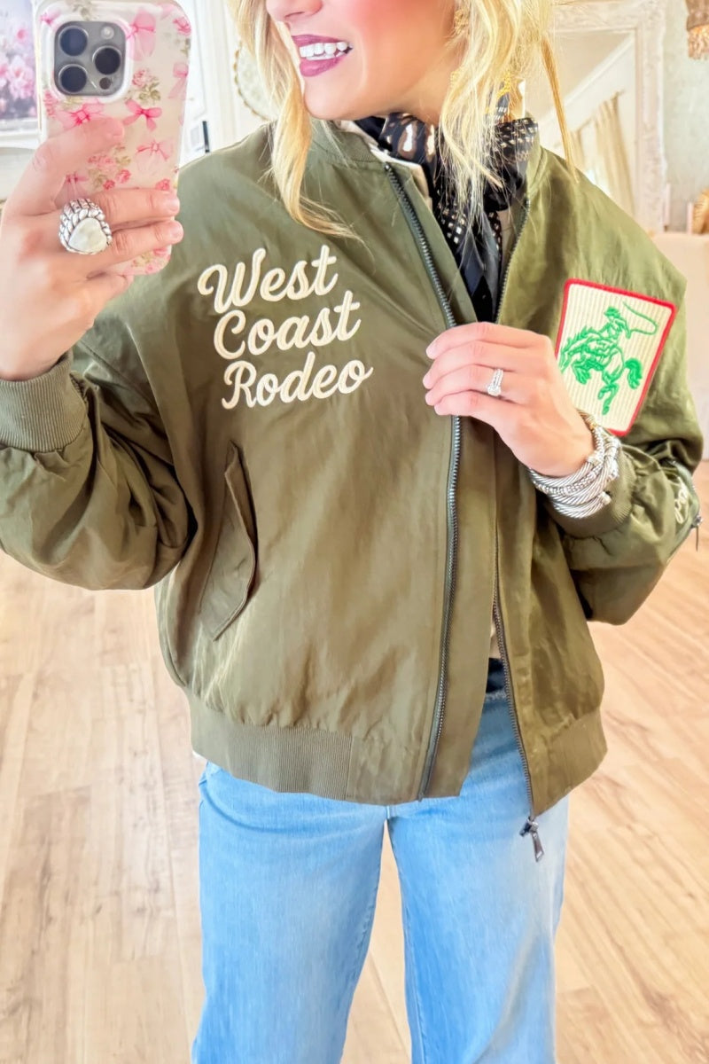 Army Green Vintage Bomber Jacket