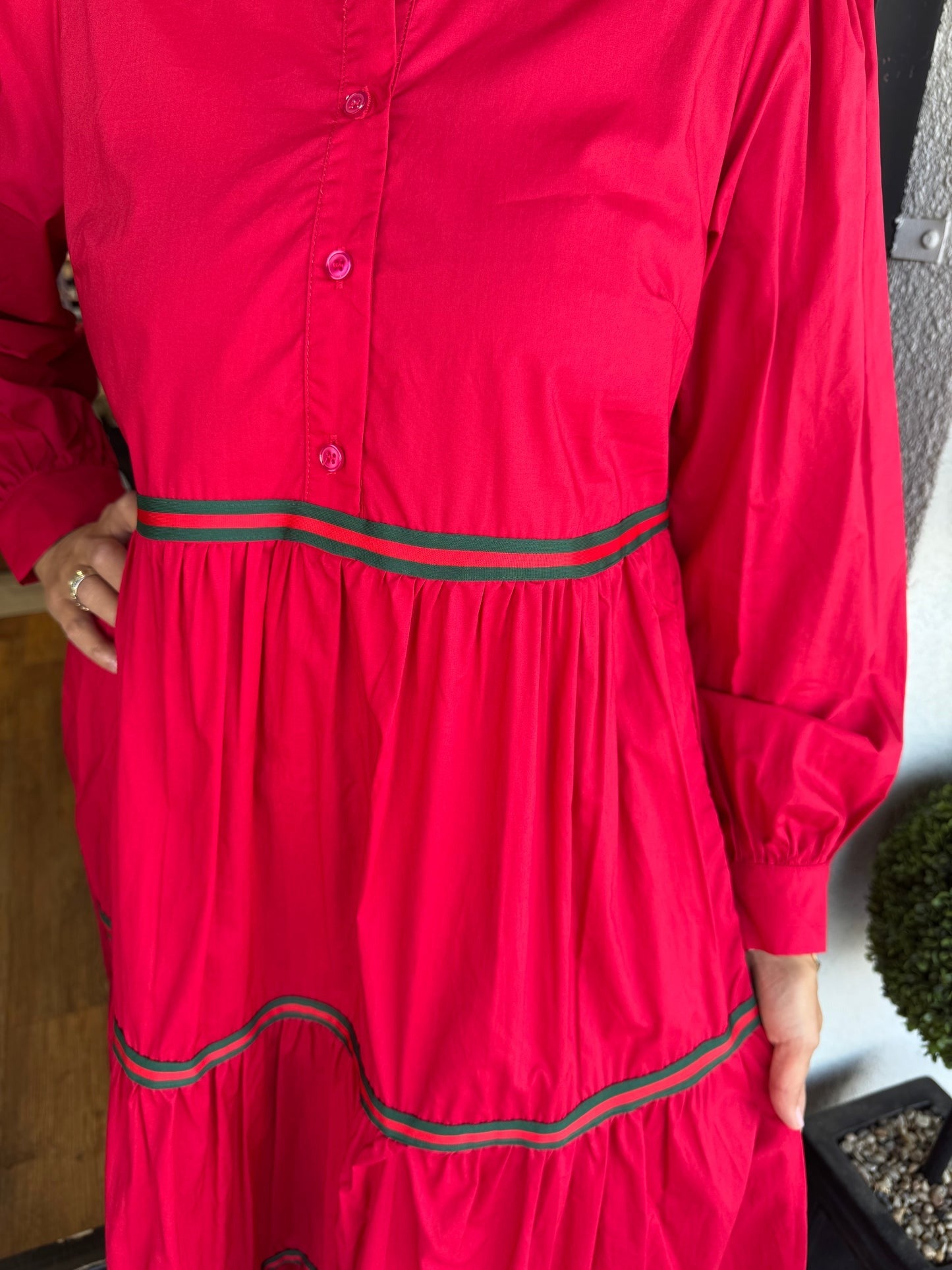 Taupe Tiered Long Sleeve Maxi Dress