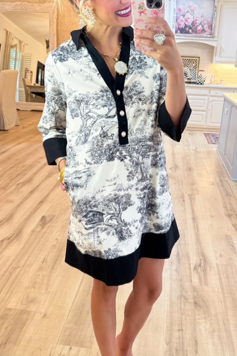 Toile 3/4 Sleeve Dress