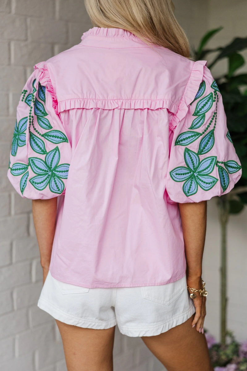 On Your Time Pink Blouse