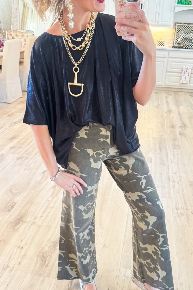 Camo High Waisted Wide Leg Pants