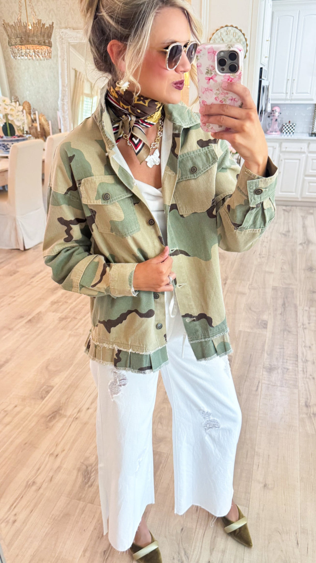 Camo Peace Patch Denim Jacket