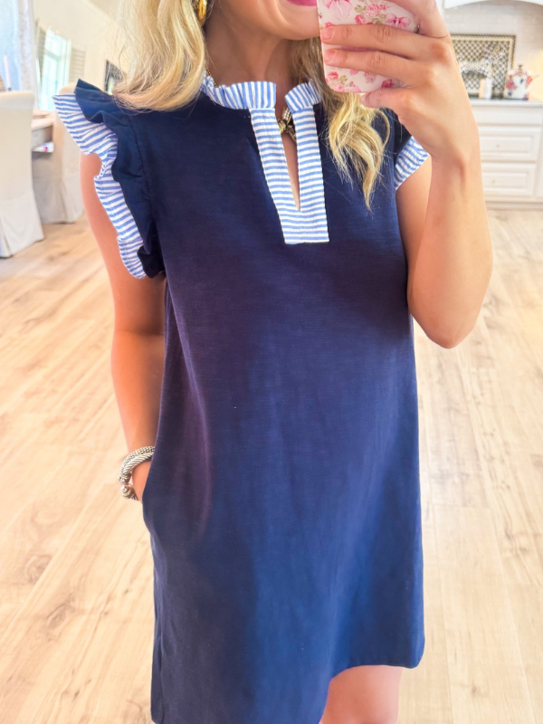 Navy Solid Close-Up Dress