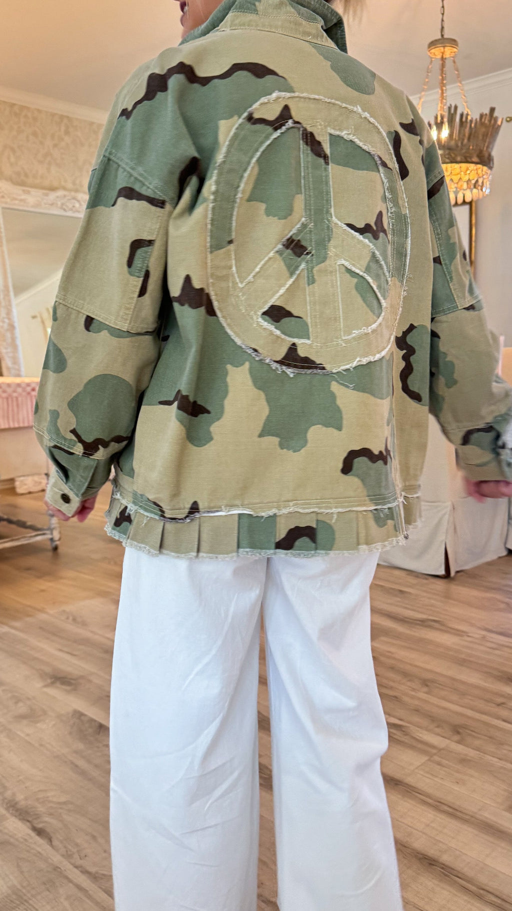 Camo Peace Patch Denim Jacket