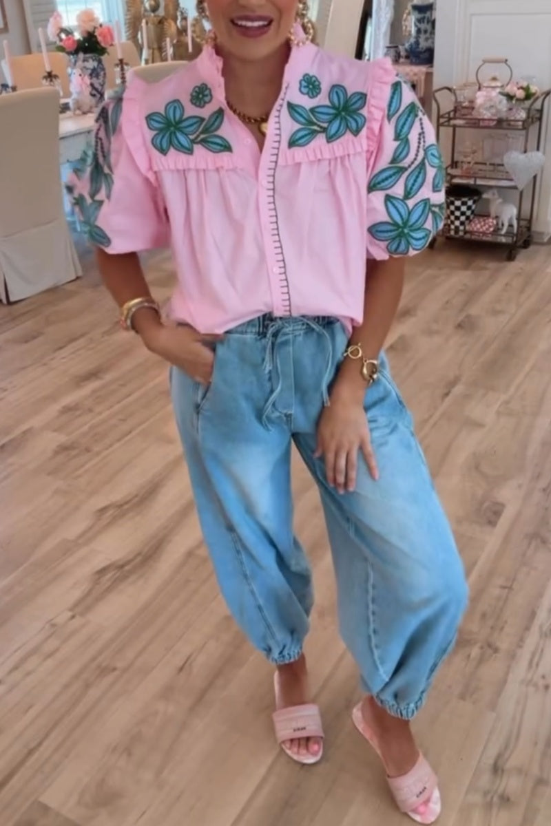 On Your Time Pink Blouse