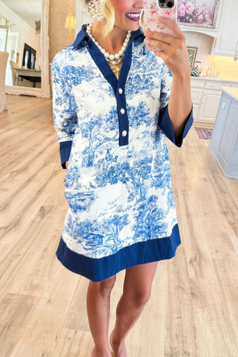 Toile 3/4 Sleeve Dress