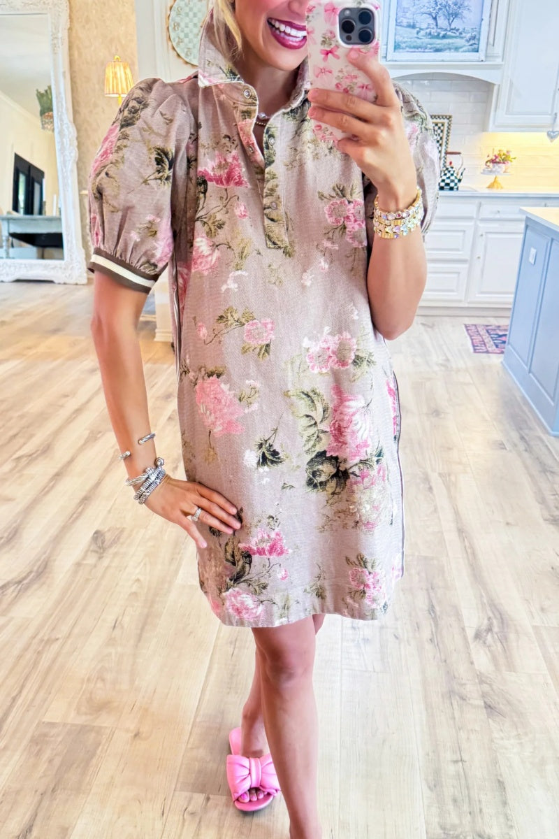 Latte Floral Dress
