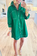 3/4 Sleeve Button Down Dress