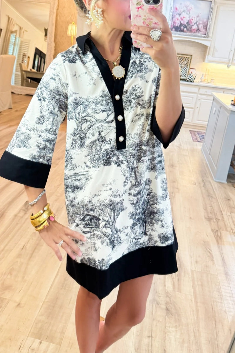 Toile 3/4 Sleeve Dress