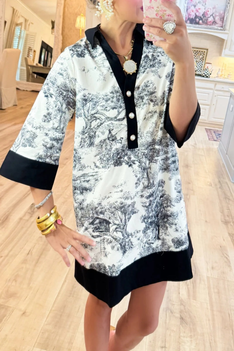 Toile 3/4 Sleeve Dress